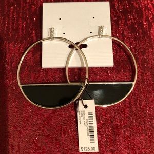 Henri Bendel Resin Disc Hoop Earring